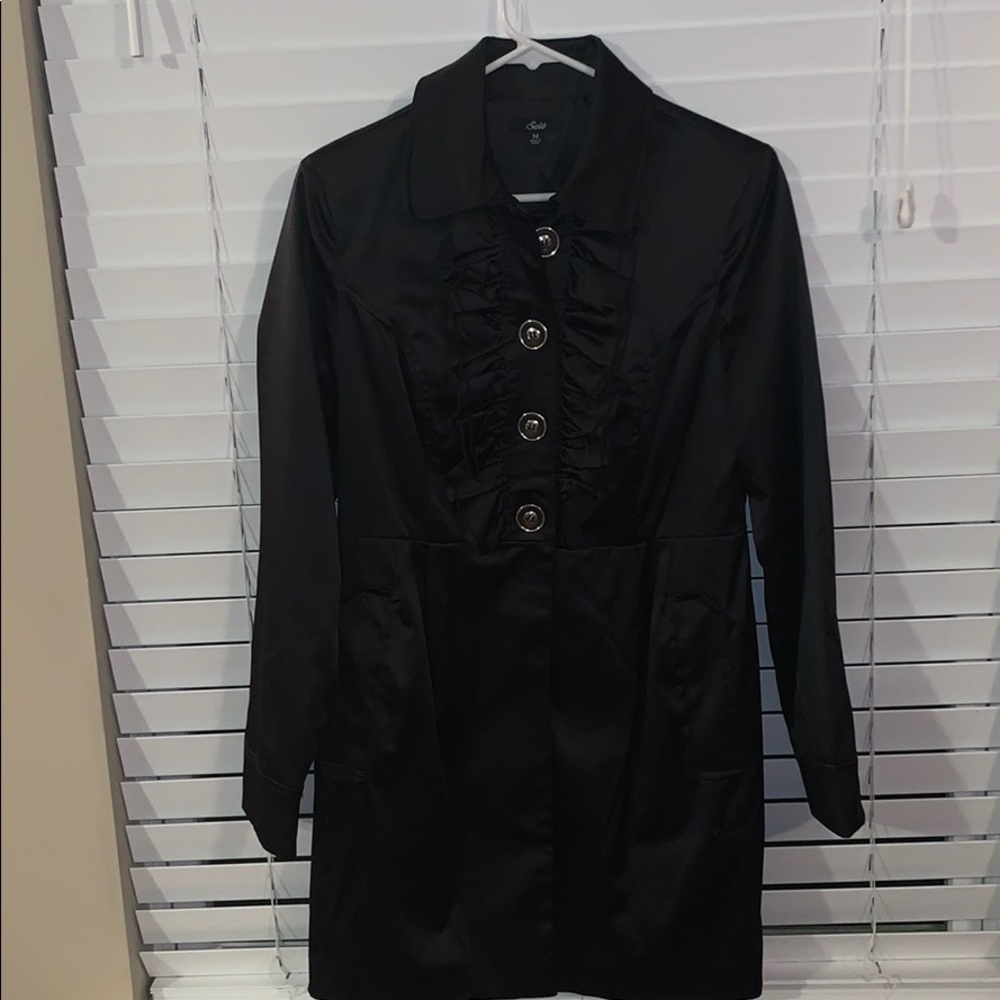 Satin ruffled Dress Coat